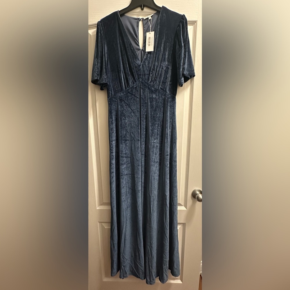 Baltic Born Velvet Dress in Deep Blue